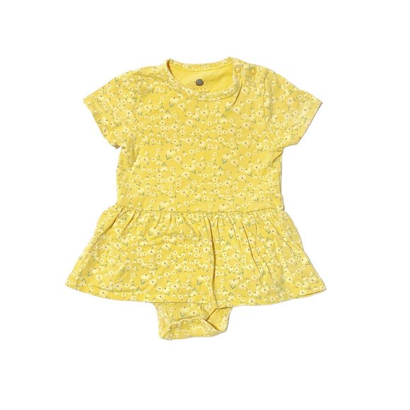 Rise Little Earthling Other - Rise Little Earthling Floral Skirted Body Suit Yellow